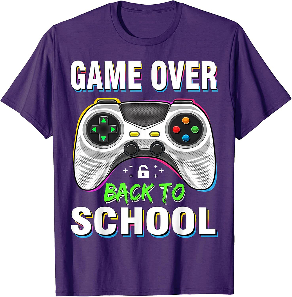 Game Over Back To School Shirt Funny Kids First Day School T-Shirt