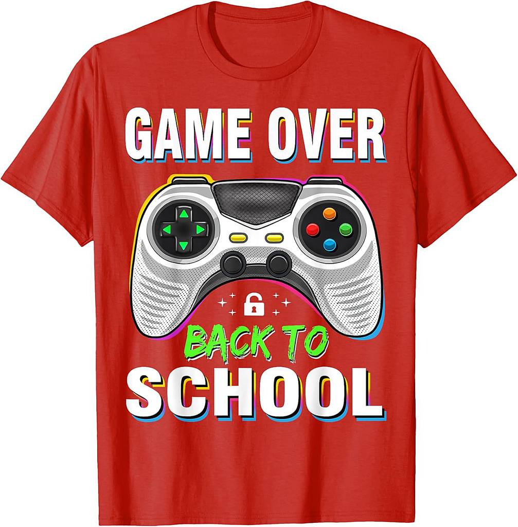 Game Over Back To School Shirt Funny Kids First Day School T-Shirt