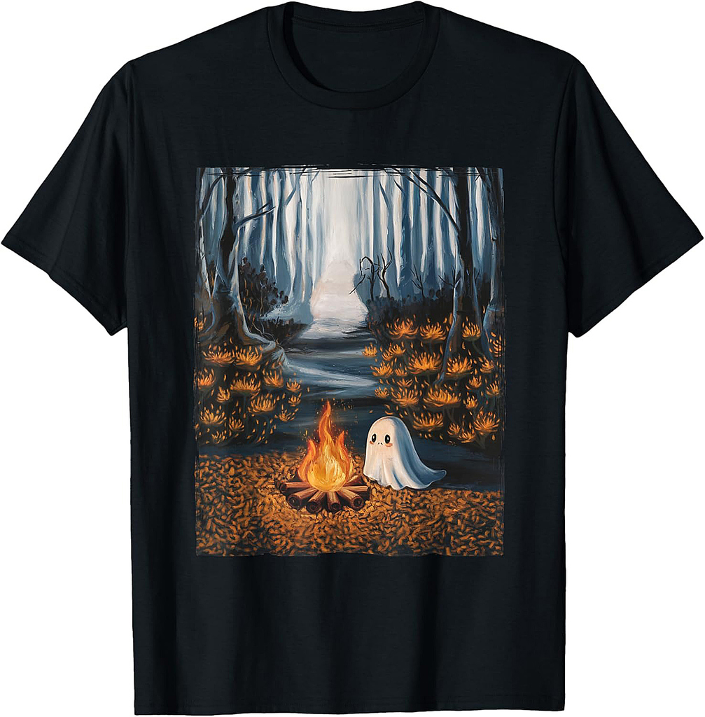 Ghost Campfire Aesthetic Halloween T-Shirt