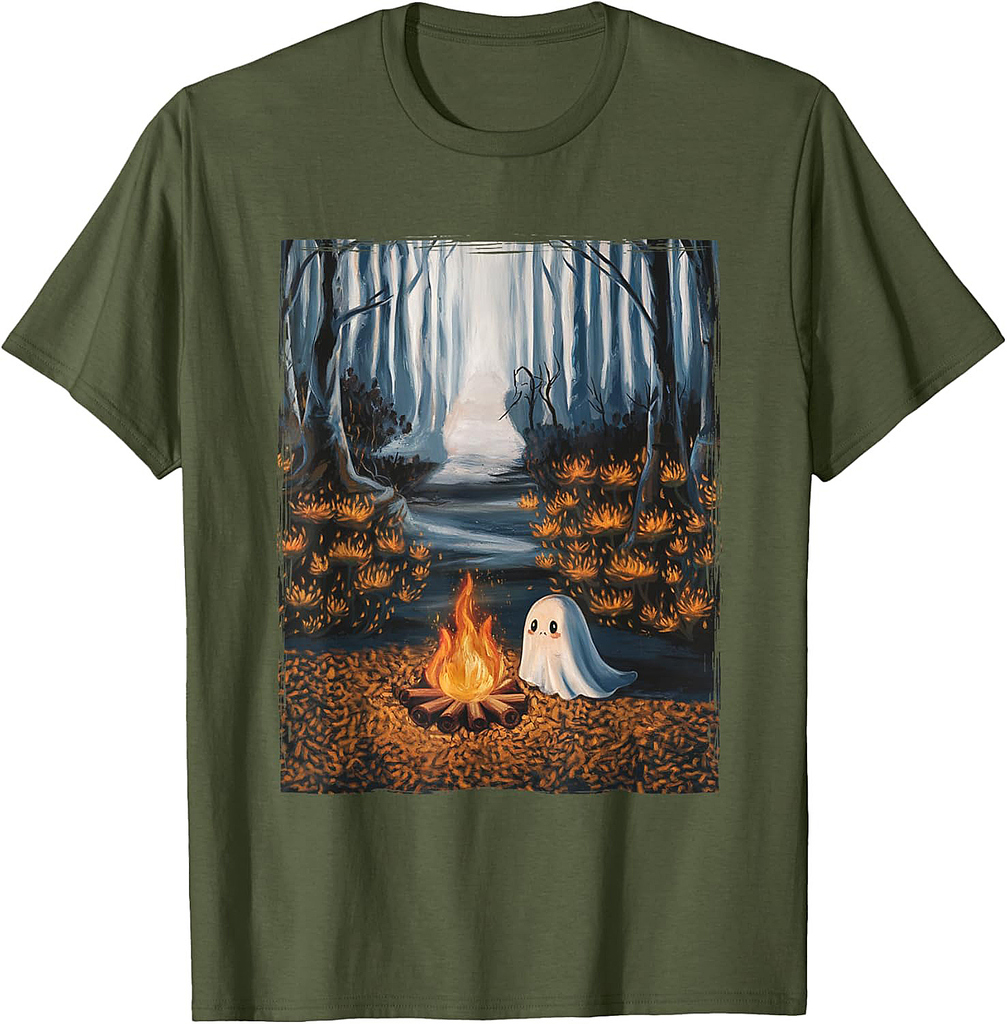 Ghost Campfire Aesthetic Halloween T-Shirt