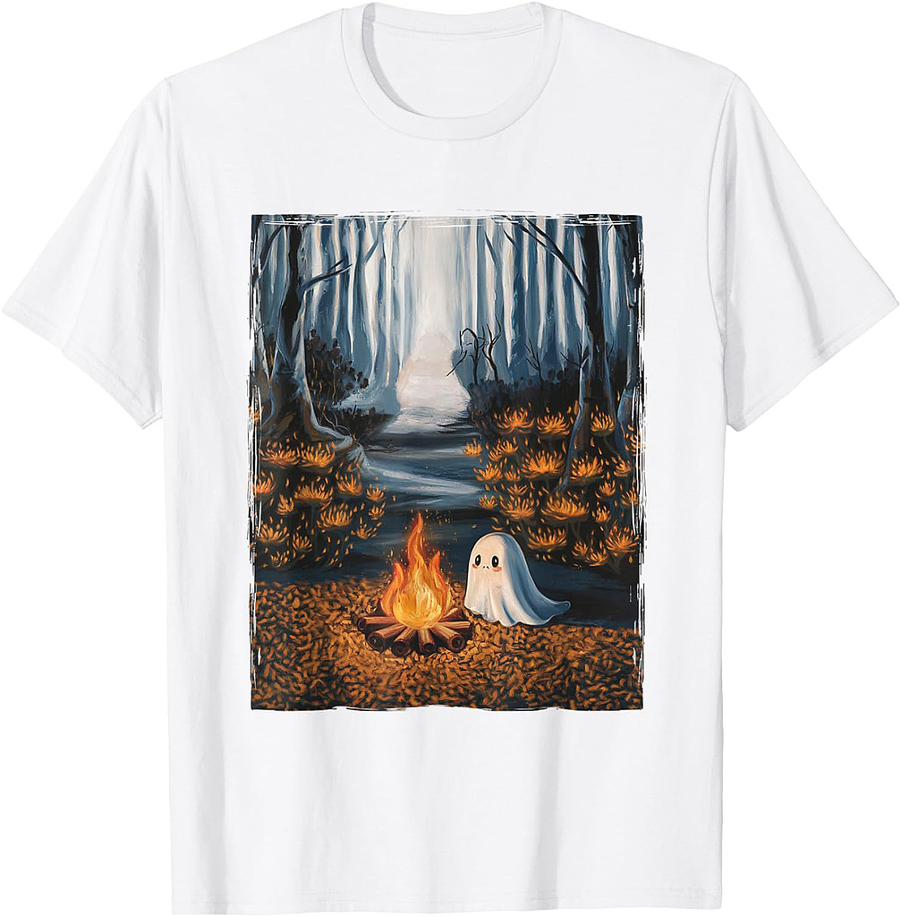 Ghost Campfire Aesthetic Halloween T-Shirt