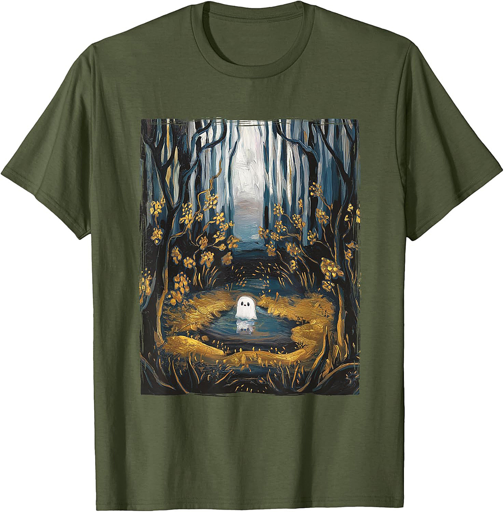 Ghost Forest Aesthetic Halloween T-Shirt