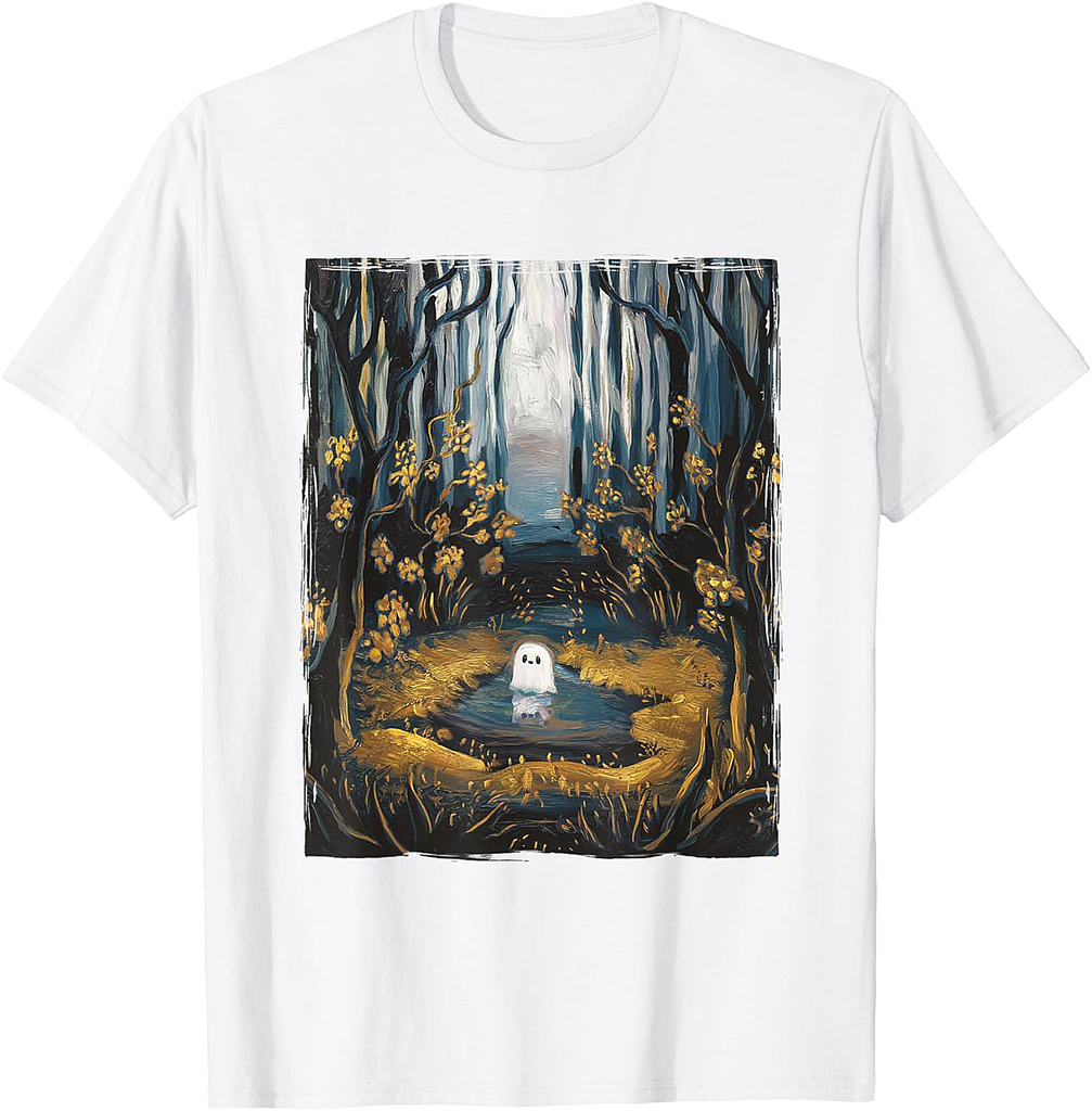 Ghost Forest Aesthetic Halloween T-Shirt