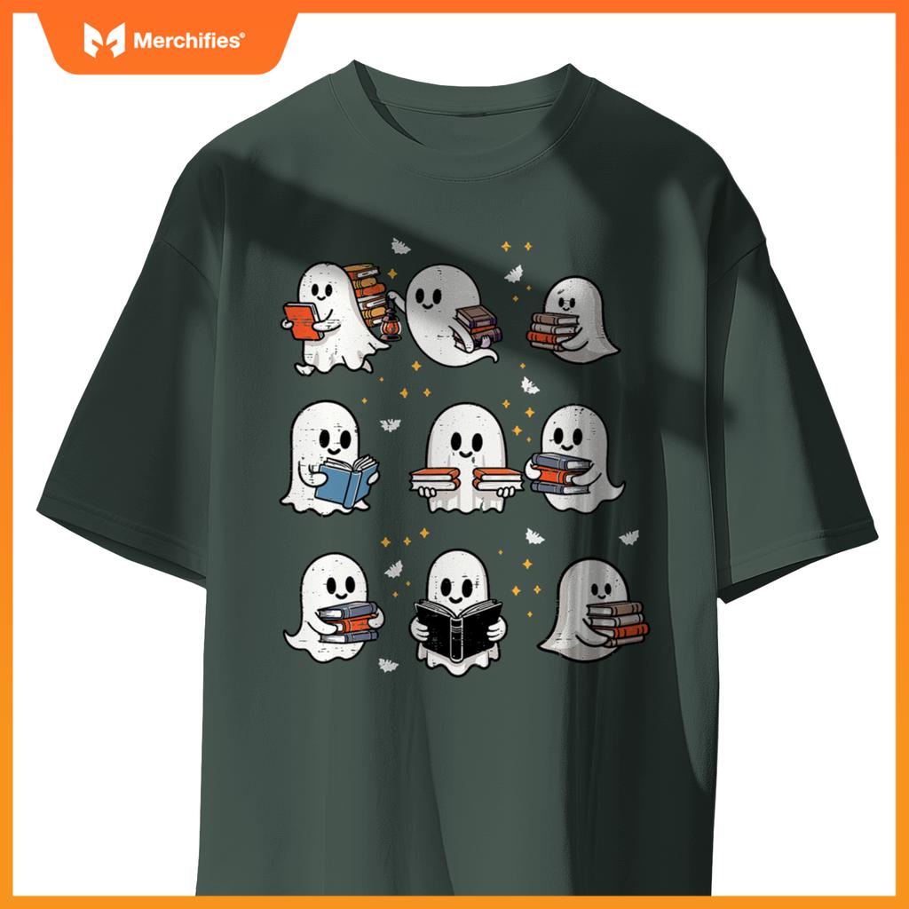 Ghosts With Books Library Halloween Men Women Kids Teacher