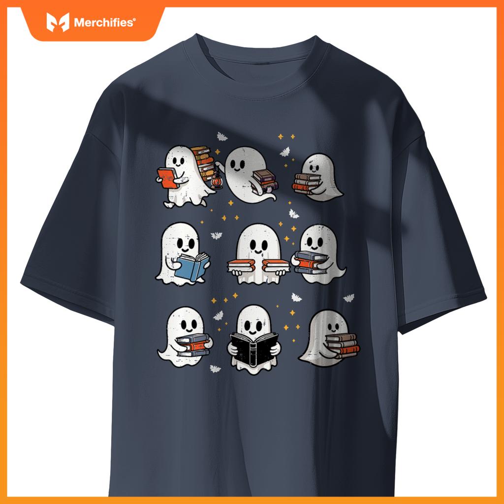 Ghosts With Books Library Halloween Men Women Kids Teacher