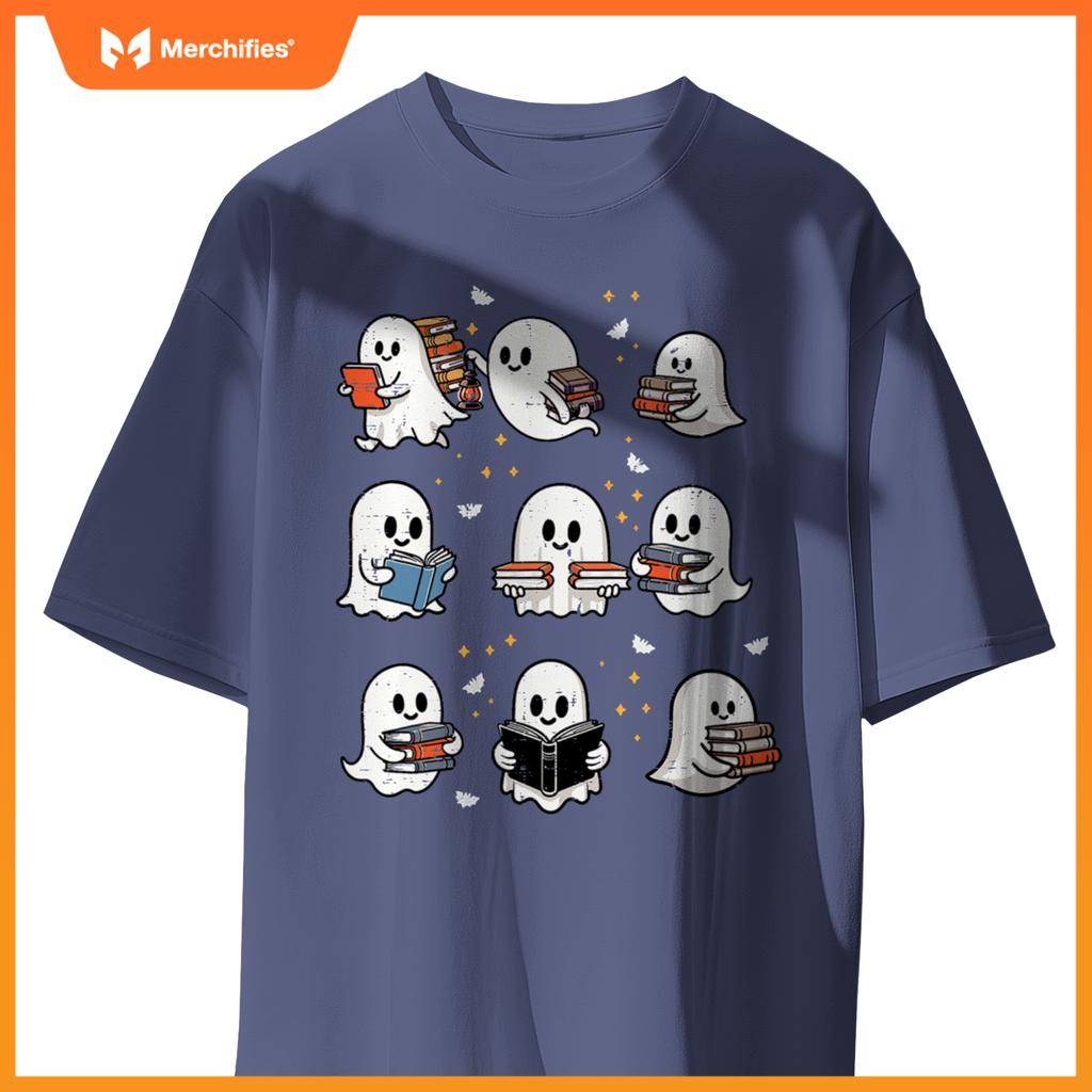Ghosts With Books Library Halloween Men Women Kids Teacher
