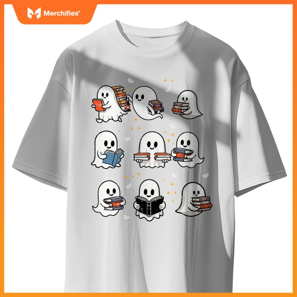 Ghosts With Books Library Halloween Men Women Kids Teacher