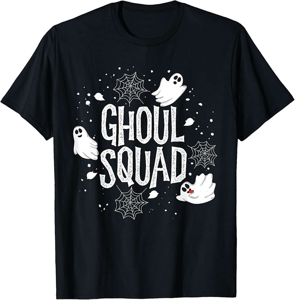 Ghoul Squad Halloween Crew Ghost Kids Boys Friends Outfit T-Shirt