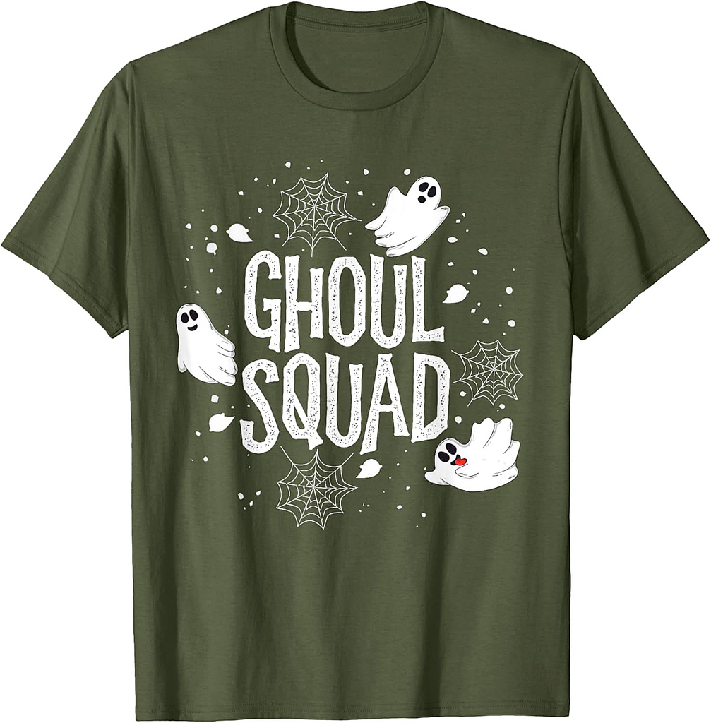 Ghoul Squad Halloween Crew Ghost Kids Boys Friends Outfit T-Shirt