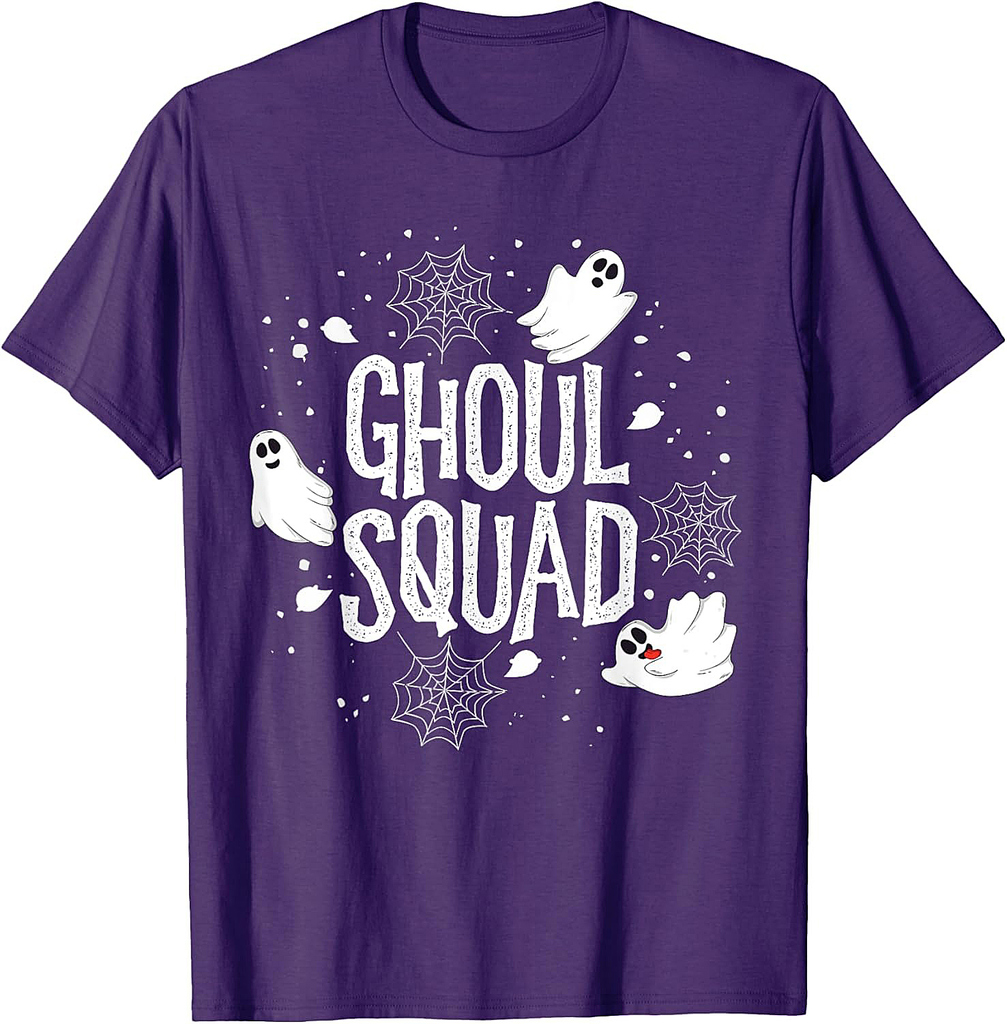Ghoul Squad Halloween Crew Ghost Kids Boys Friends Outfit T-Shirt