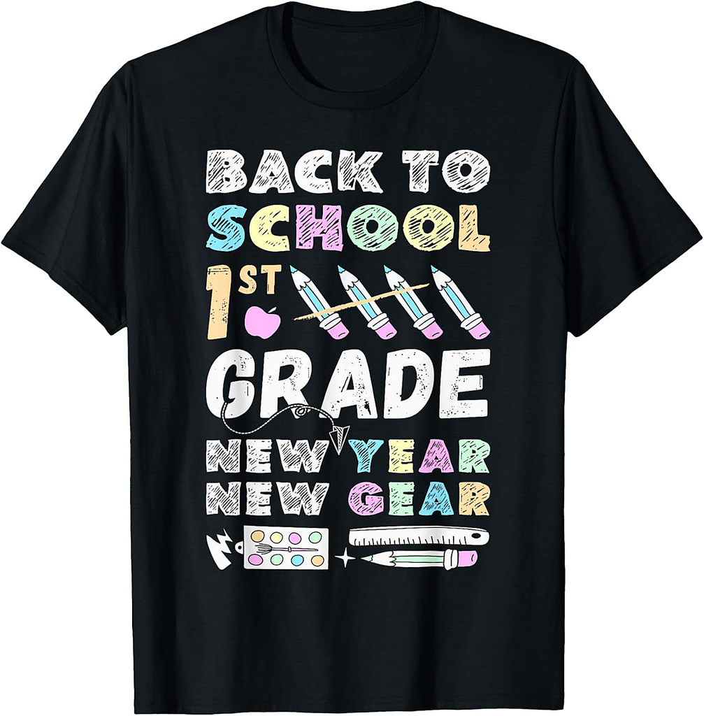 Girl 1st Grade, Back To School, 1st Grade School Supplies T-Shirt