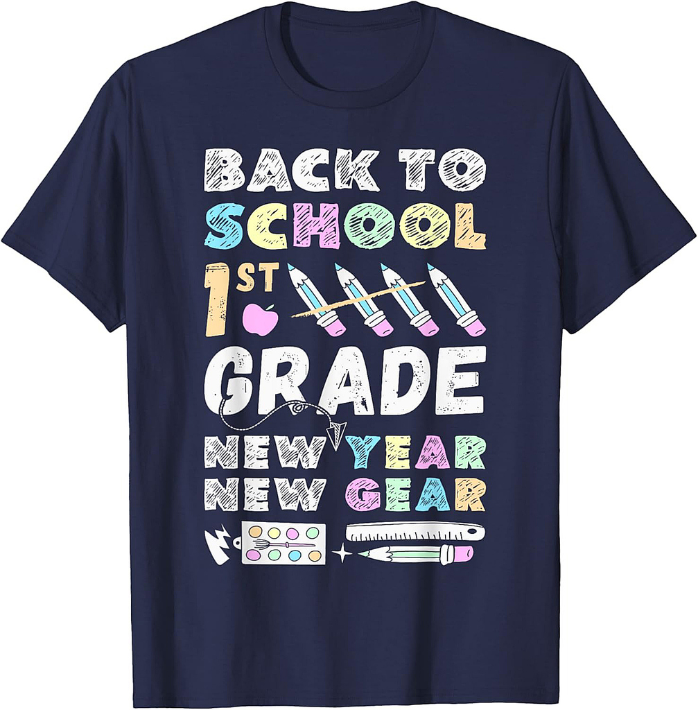 Girl 1st Grade, Back To School, 1st Grade School Supplies T-Shirt