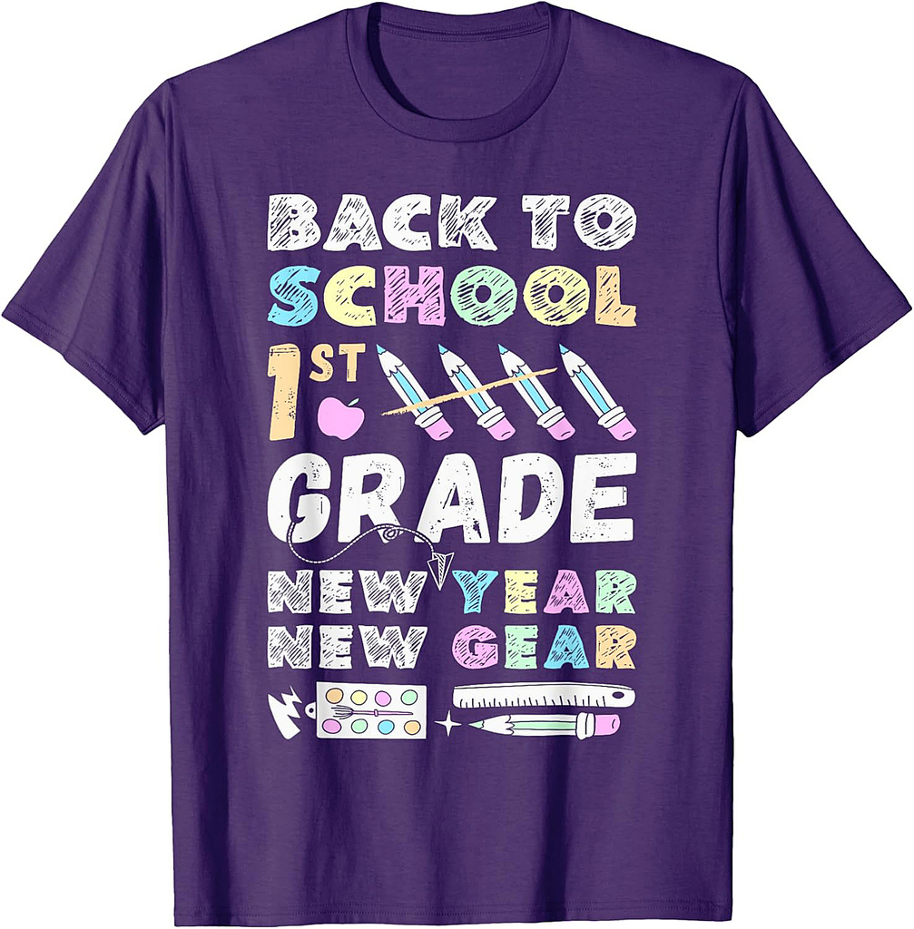 Girl 1st Grade, Back To School, 1st Grade School Supplies T-Shirt