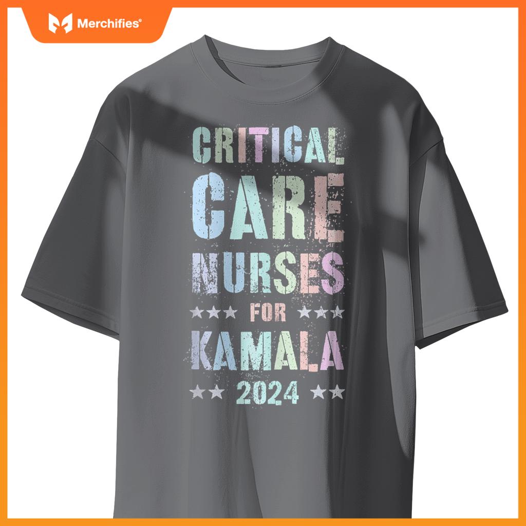 Girls CRITICAL CARE NURSES For KAMALA Harris Urgency T-Shirt