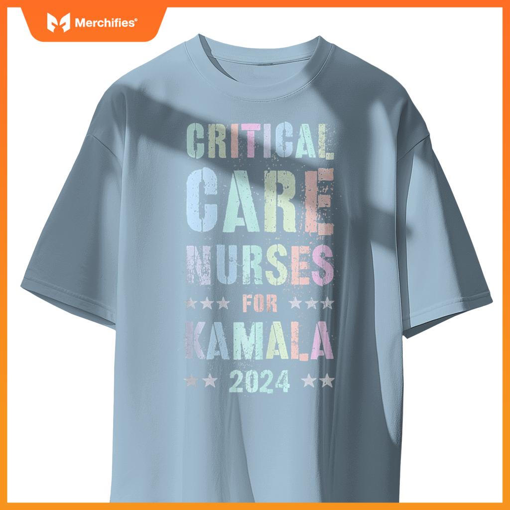 Girls CRITICAL CARE NURSES For KAMALA Harris Urgency T-Shirt