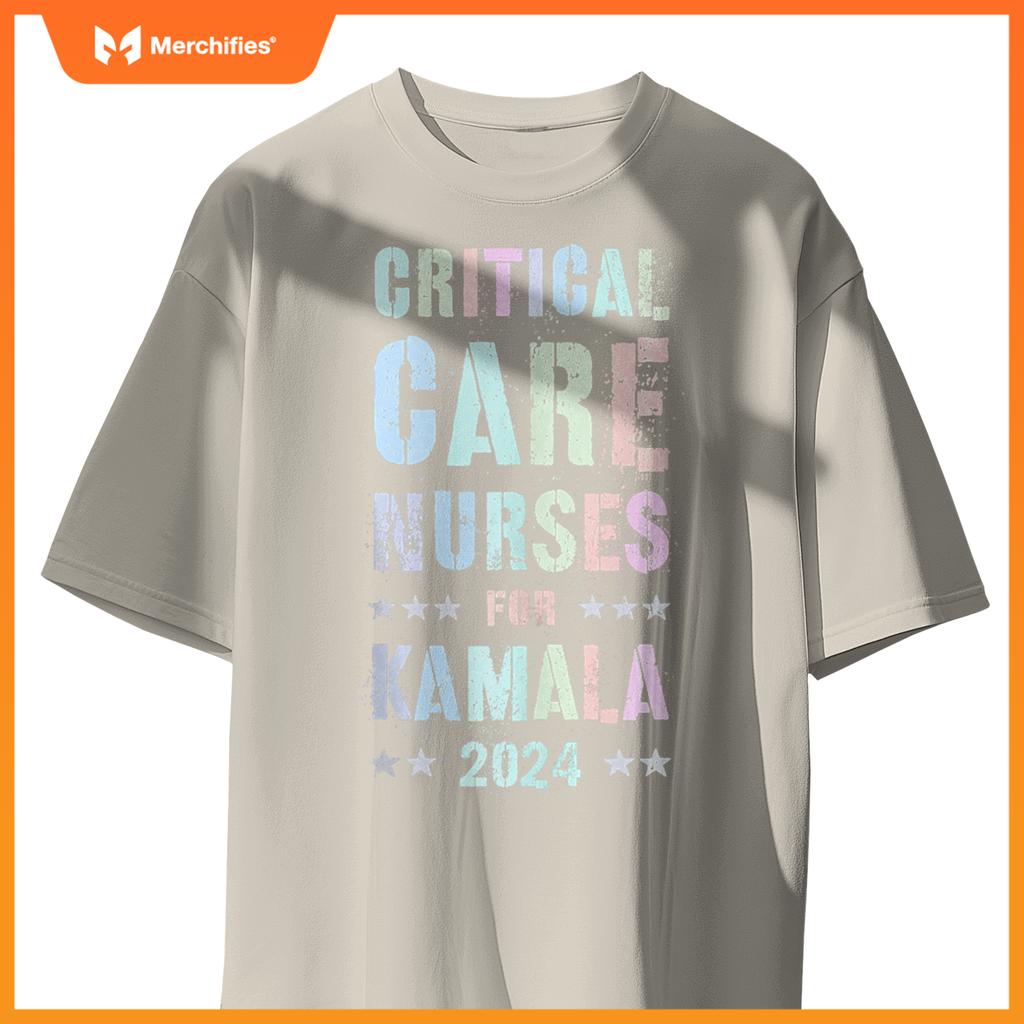 Girls CRITICAL CARE NURSES For KAMALA Harris Urgency T-Shirt