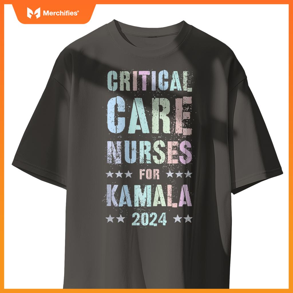 Girls CRITICAL CARE NURSES For KAMALA Harris Urgency T-Shirt