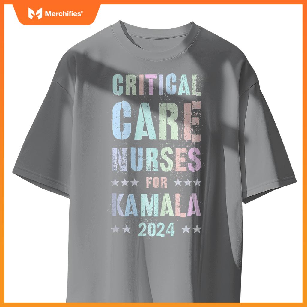 Girls CRITICAL CARE NURSES For KAMALA Harris Urgency T-Shirt