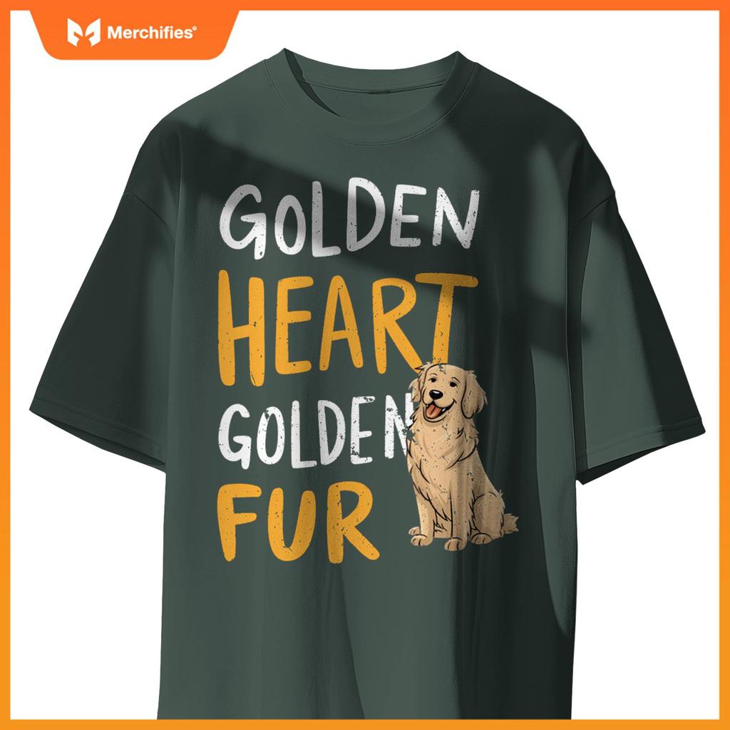 Golden Heart Golden Fur - For Golden Retriever Dog Mom Lover  T-Shirt