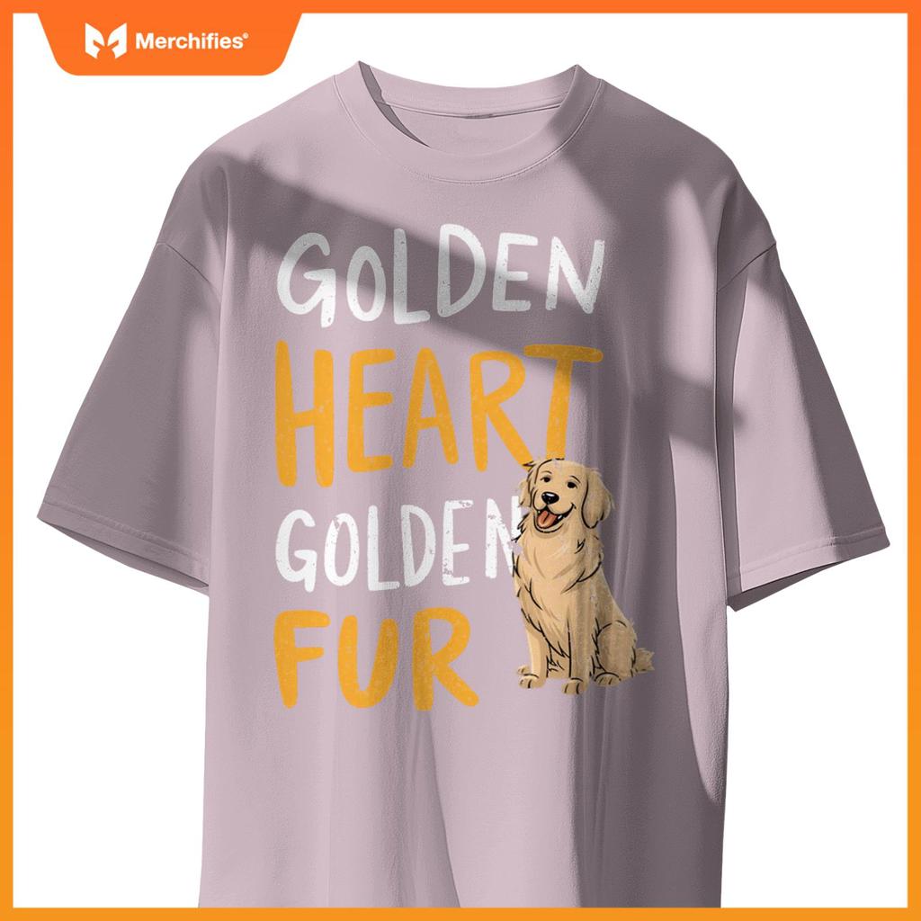Golden Heart Golden Fur - For Golden Retriever Dog Mom Lover  T-Shirt