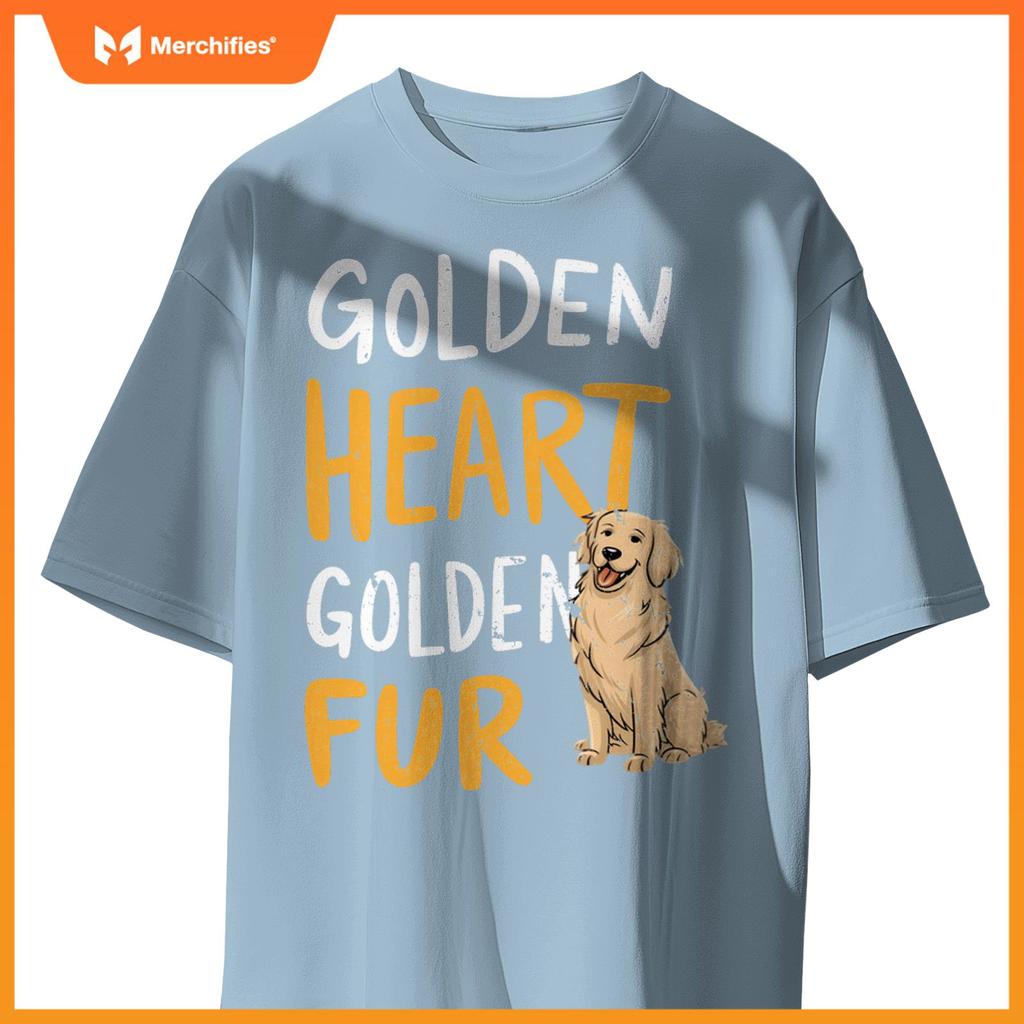 Golden Heart Golden Fur - For Golden Retriever Dog Mom Lover  T-Shirt