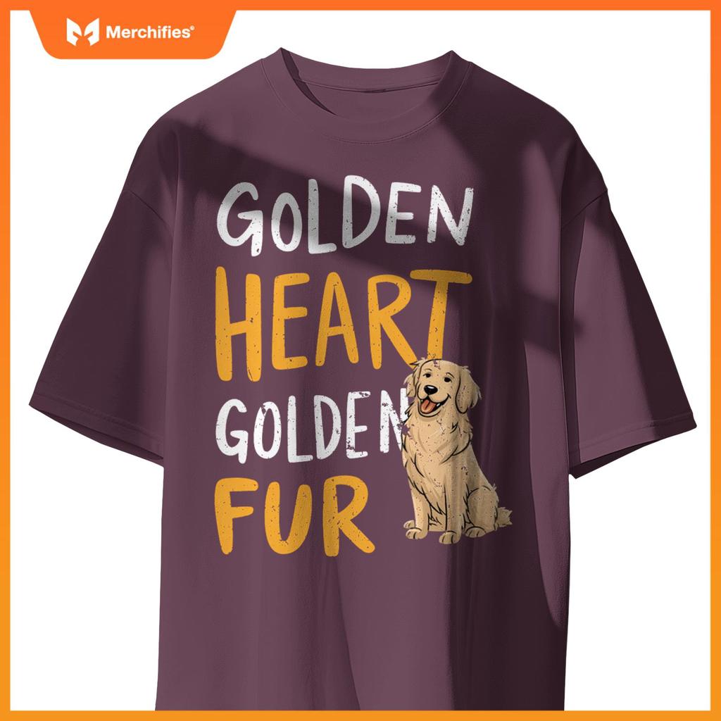 Golden Heart Golden Fur - For Golden Retriever Dog Mom Lover  T-Shirt