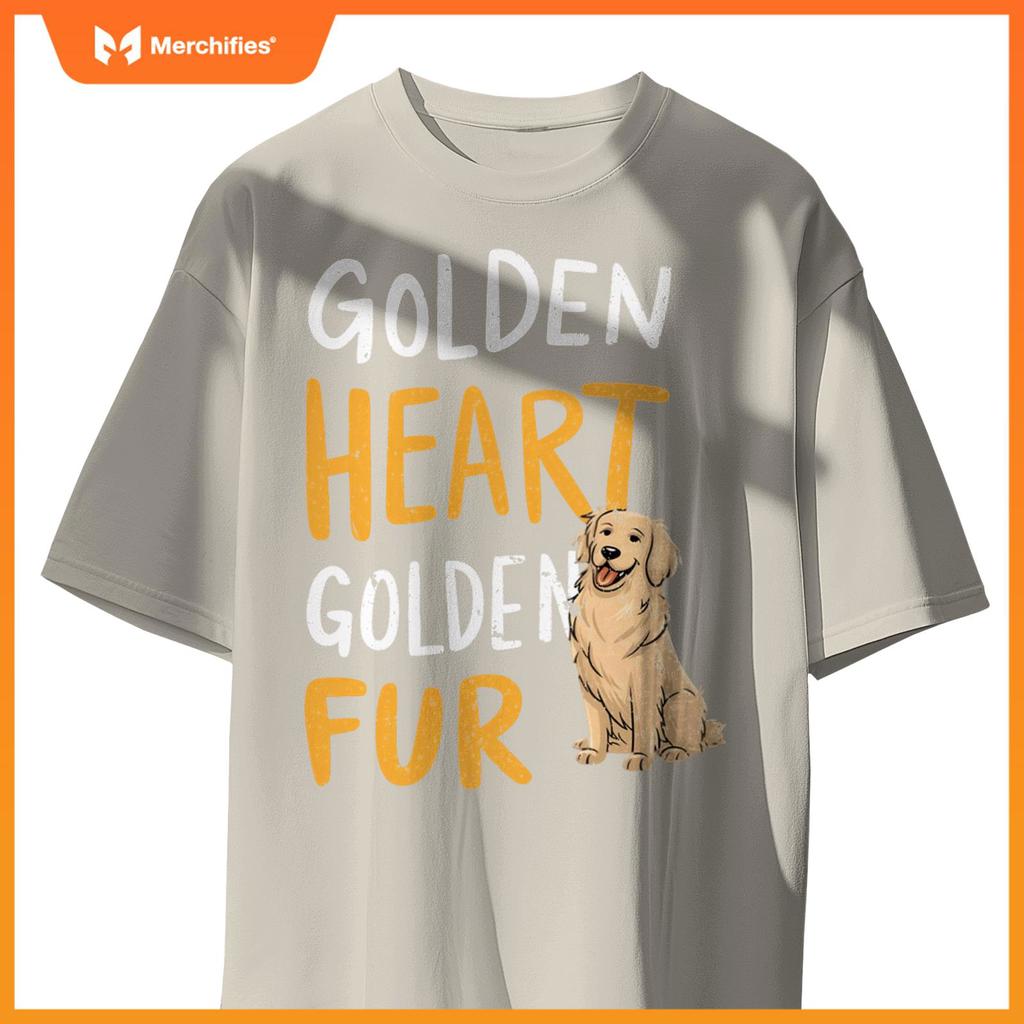 Golden Heart Golden Fur - For Golden Retriever Dog Mom Lover  T-Shirt