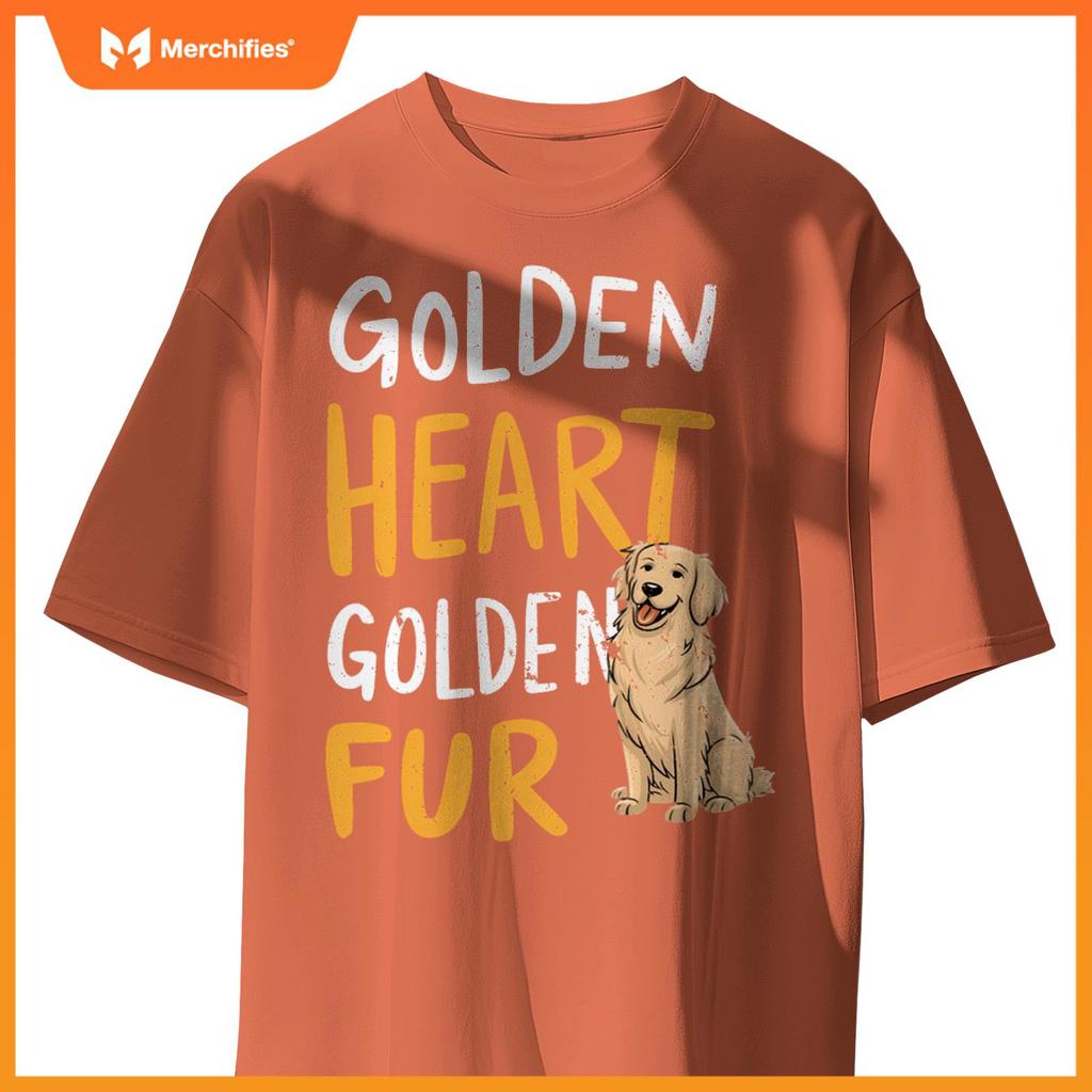 Golden Heart Golden Fur - For Golden Retriever Dog Mom Lover  T-Shirt
