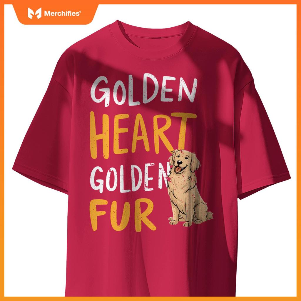 Golden Heart Golden Fur - For Golden Retriever Dog Mom Lover  T-Shirt