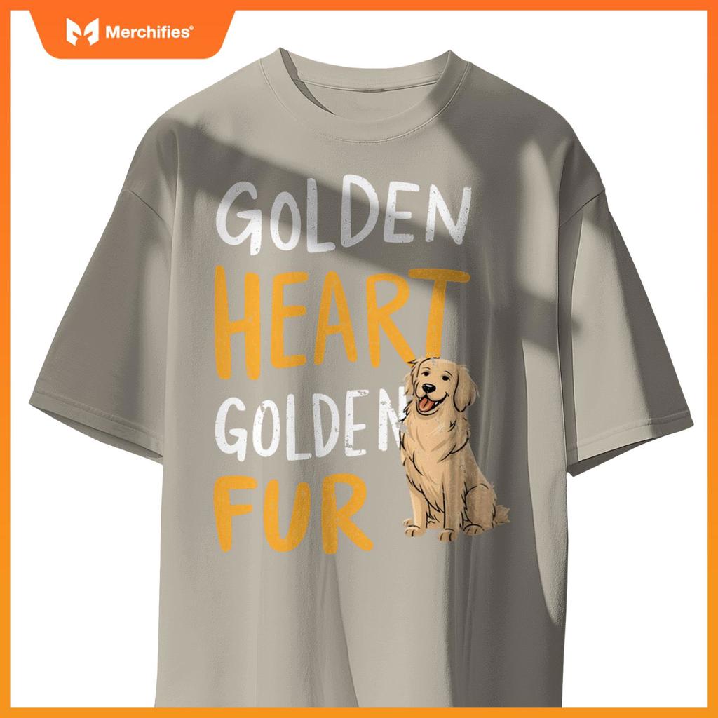 Golden Heart Golden Fur - For Golden Retriever Dog Mom Lover  T-Shirt