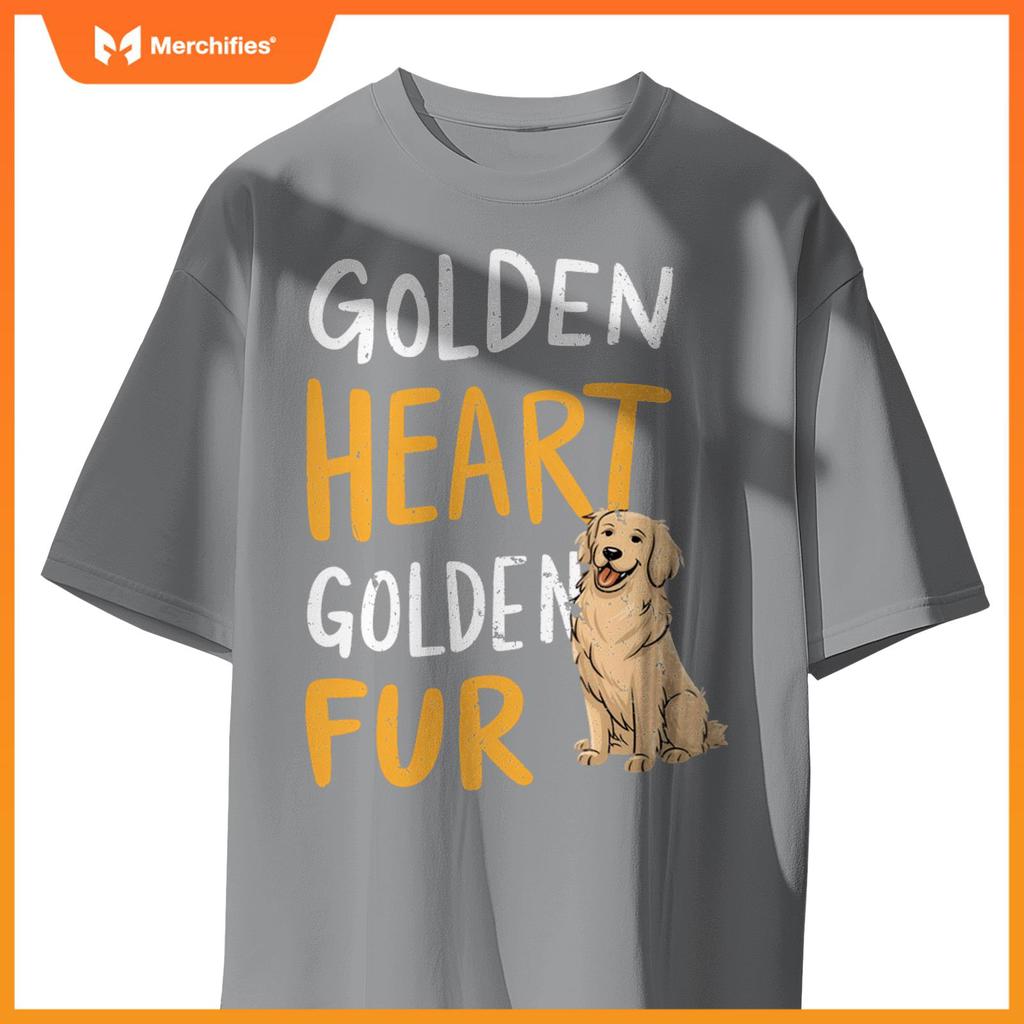 Golden Heart Golden Fur - For Golden Retriever Dog Mom Lover  T-Shirt