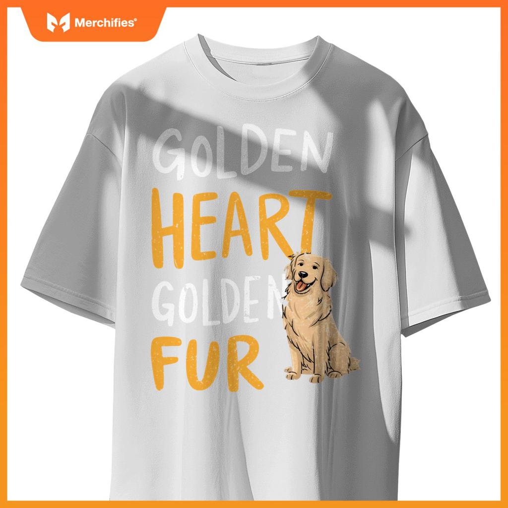Golden Heart Golden Fur - For Golden Retriever Dog Mom Lover  T-Shirt