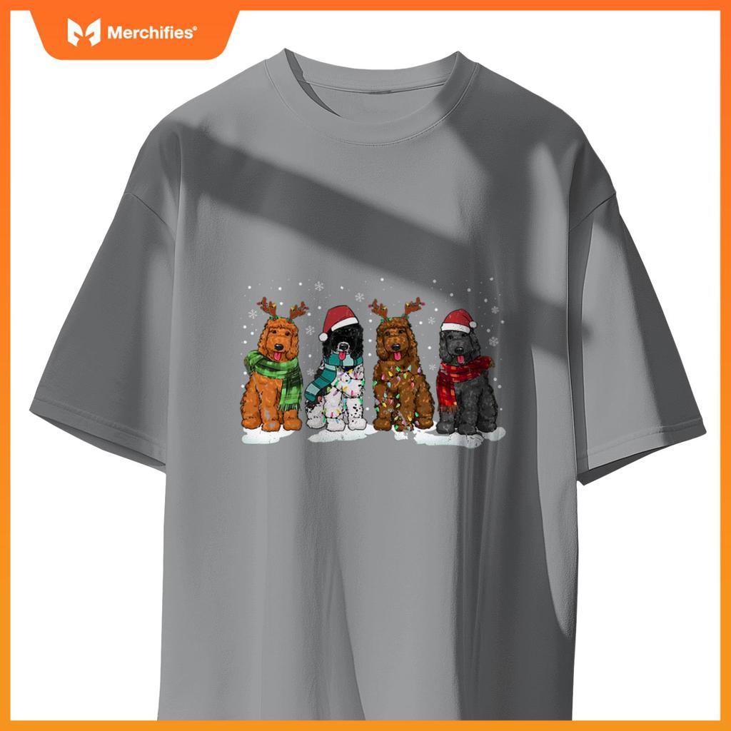 Goldendoodle Dogs Christmas Lights Golden Doodle Dog Xmas PJ T-Shirt