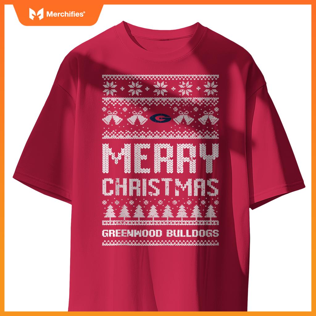 Greenwood Bulldogs Logo Merry Christmas Ugly Sweater HS T-Shirt