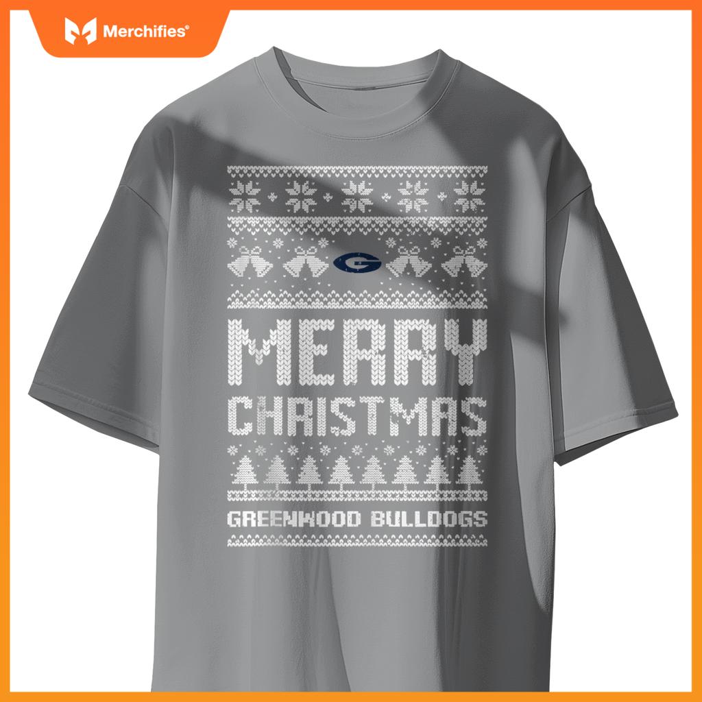 Greenwood Bulldogs Logo Merry Christmas Ugly Sweater HS T-Shirt
