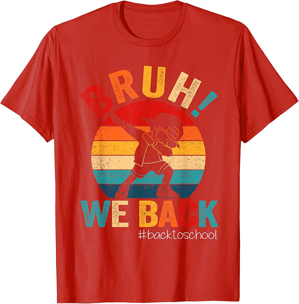 Groovy Bruh We Back Teachers Kids Funny Back To School T-Shirt