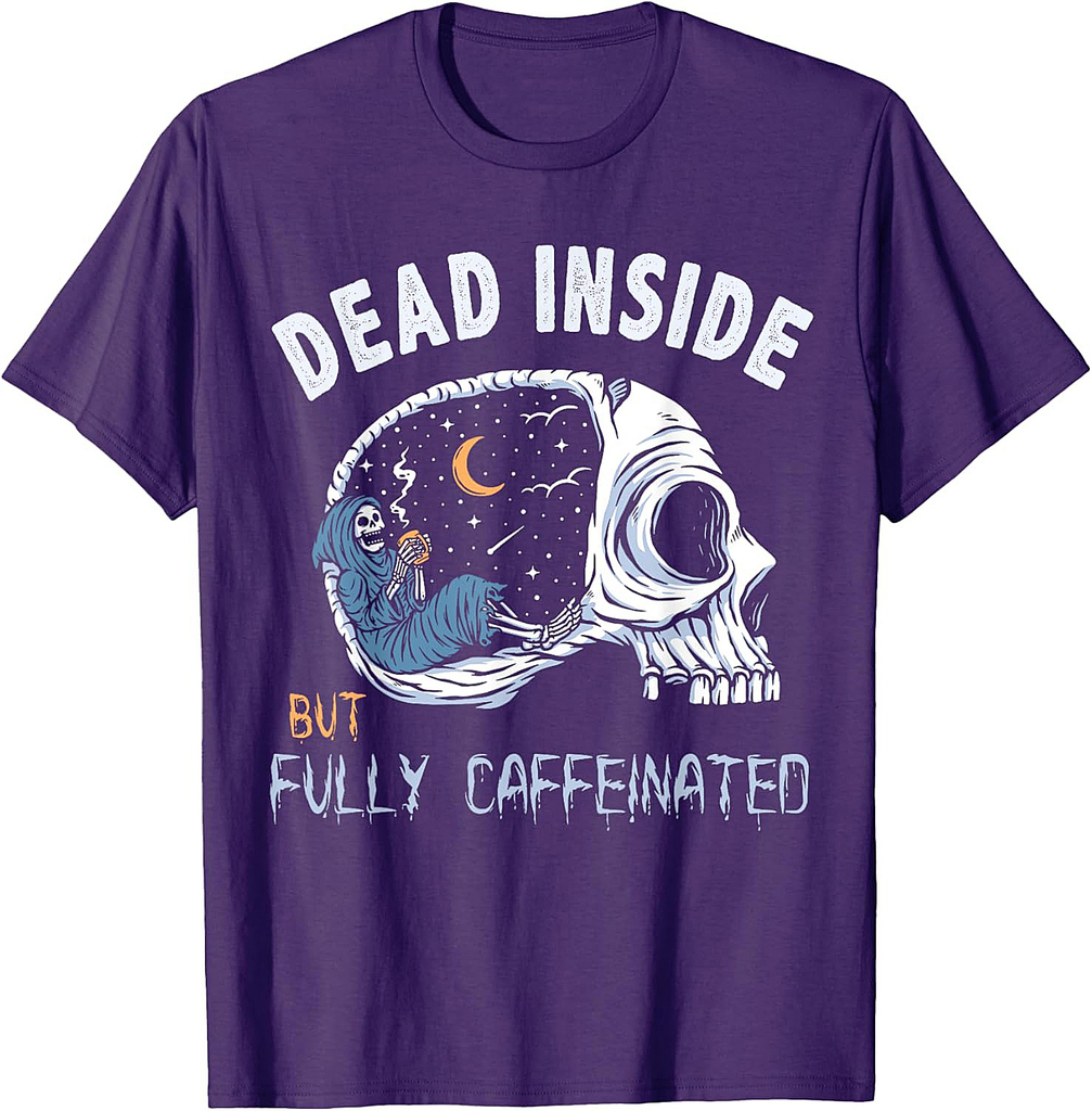 Halloween 2021 Dead Inside But Caffeinated Coffee Lover T-Shirt