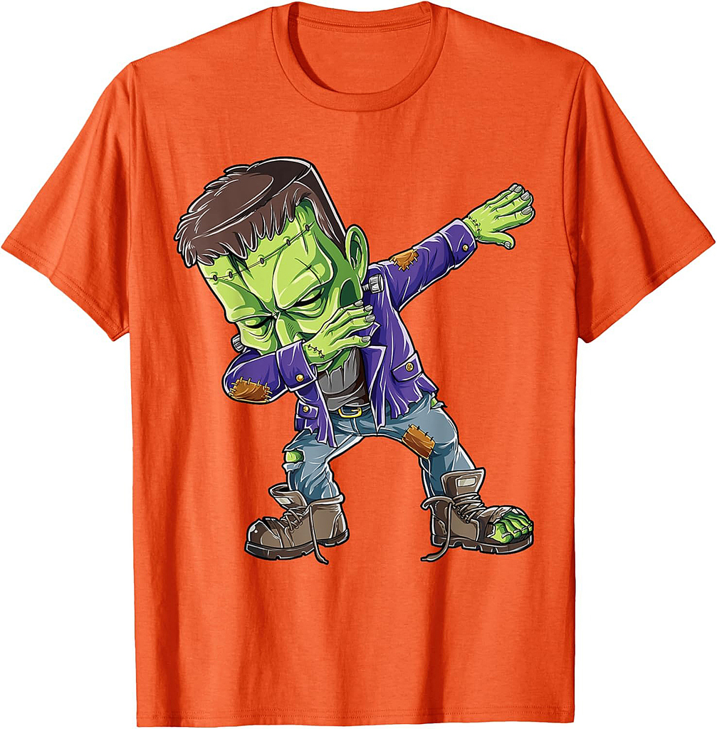 Halloween Boys Men Dabbing Frankenstein Monster Zombie Dab T-Shirt