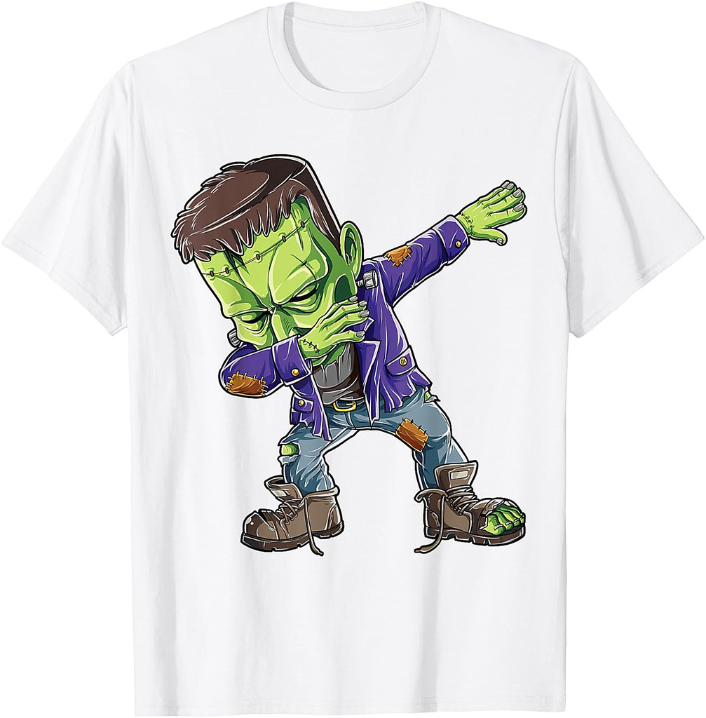 Halloween Boys Men Dabbing Frankenstein Monster Zombie Dab T-Shirt