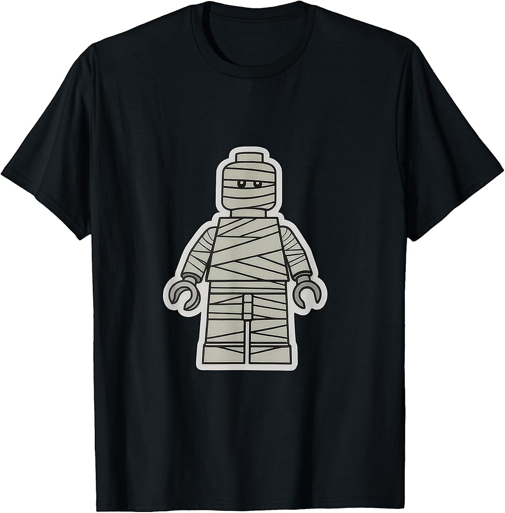 Halloween Building Brick Man - Mummy T-Shirt