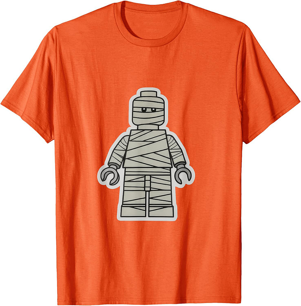 Halloween Building Brick Man - Mummy T-Shirt