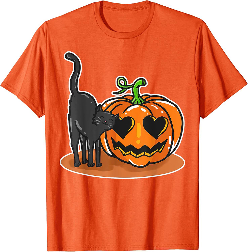 Halloween Cat Pumpkin Love T-Shirt