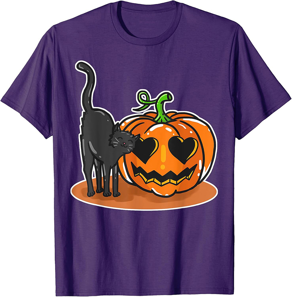 Halloween Cat Pumpkin Love T-Shirt