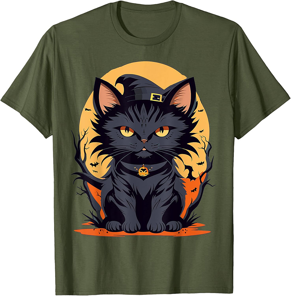 Halloween Cat Witch Cats Scary Cats T-Shirt
