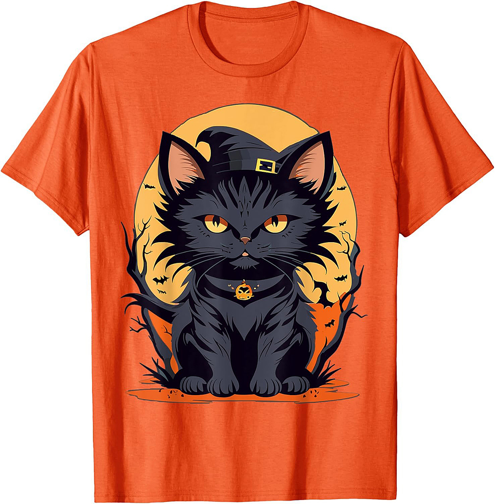 Halloween Cat Witch Cats Scary Cats T-Shirt