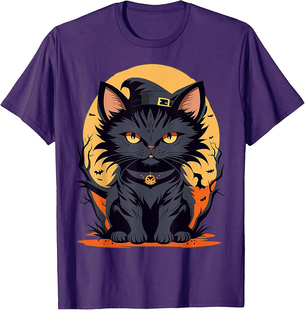 Halloween Cat Witch Cats Scary Cats T-Shirt