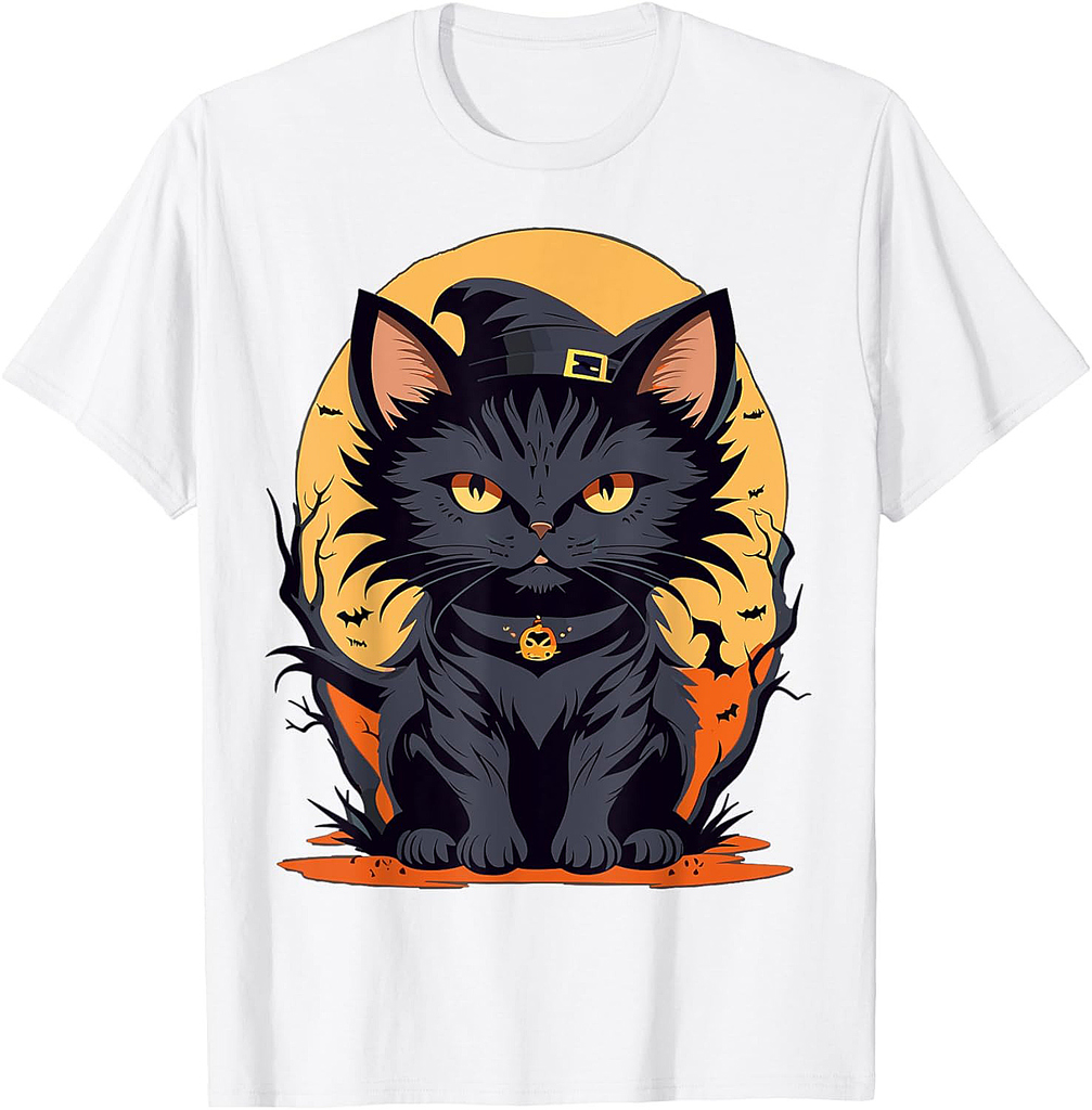 Halloween Cat Witch Cats Scary Cats T-Shirt