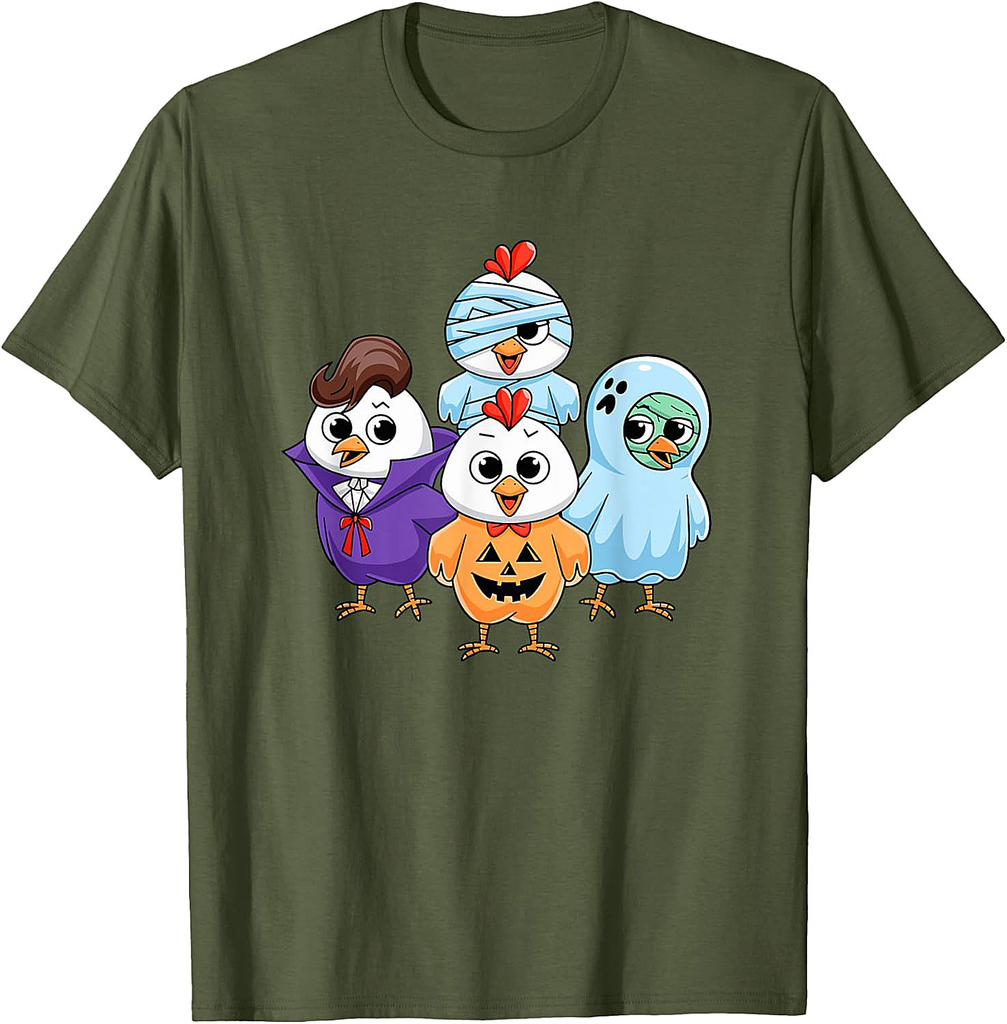 Halloween Chicken Ghost Vampire Mummy Trick Or Treat T-Shirt