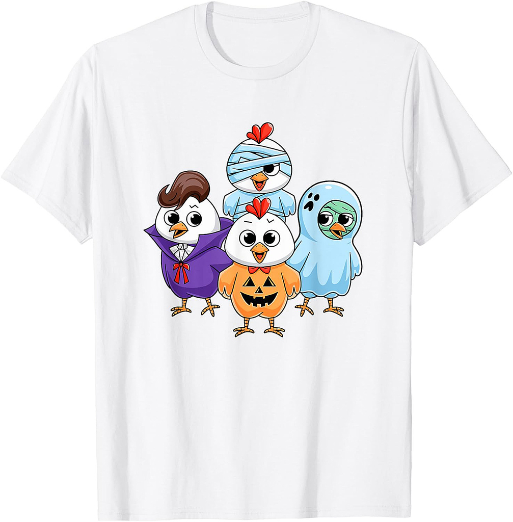 Halloween Chicken Ghost Vampire Mummy Trick Or Treat T-Shirt