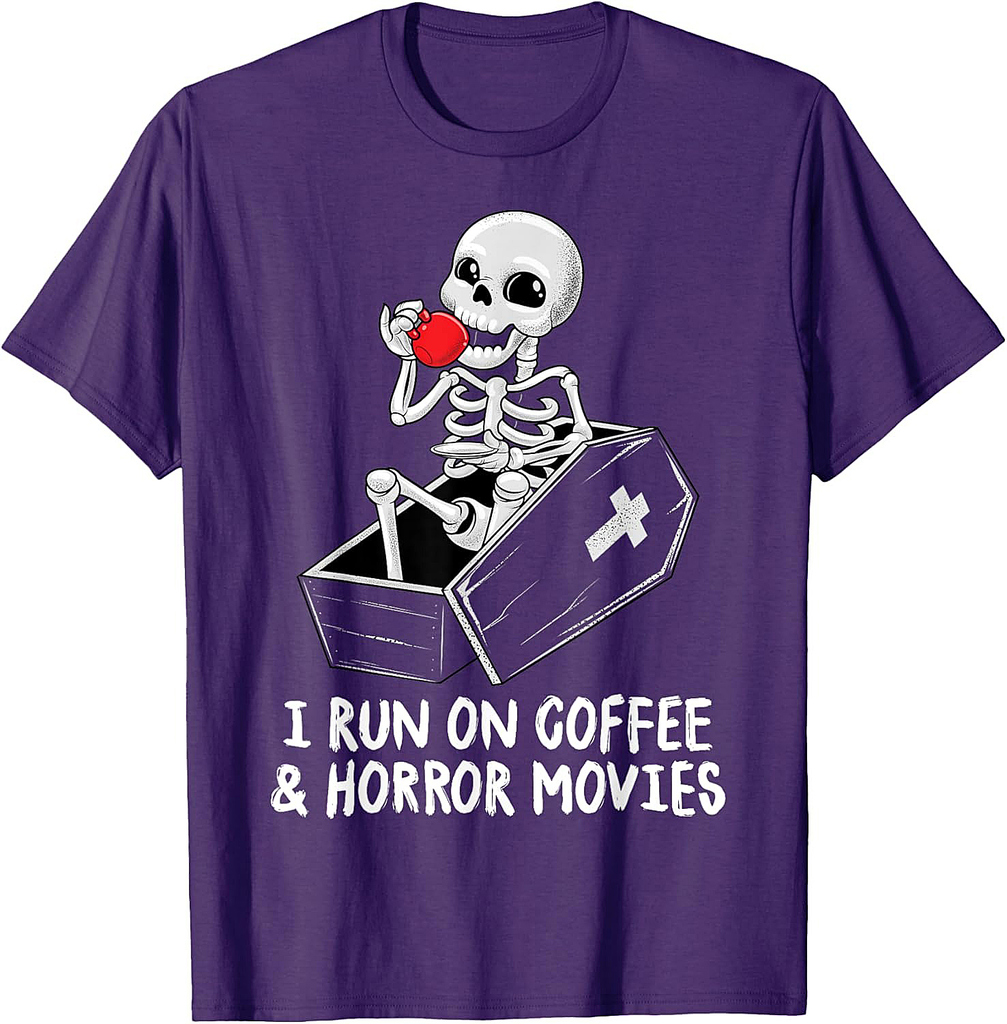 Halloween Coffee I Run on Coffee And Horror Movies Scary T-Shirt